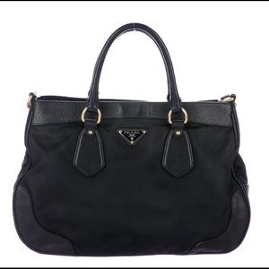 Authentic PRADA Leather/Nylon Tessuto Satchel